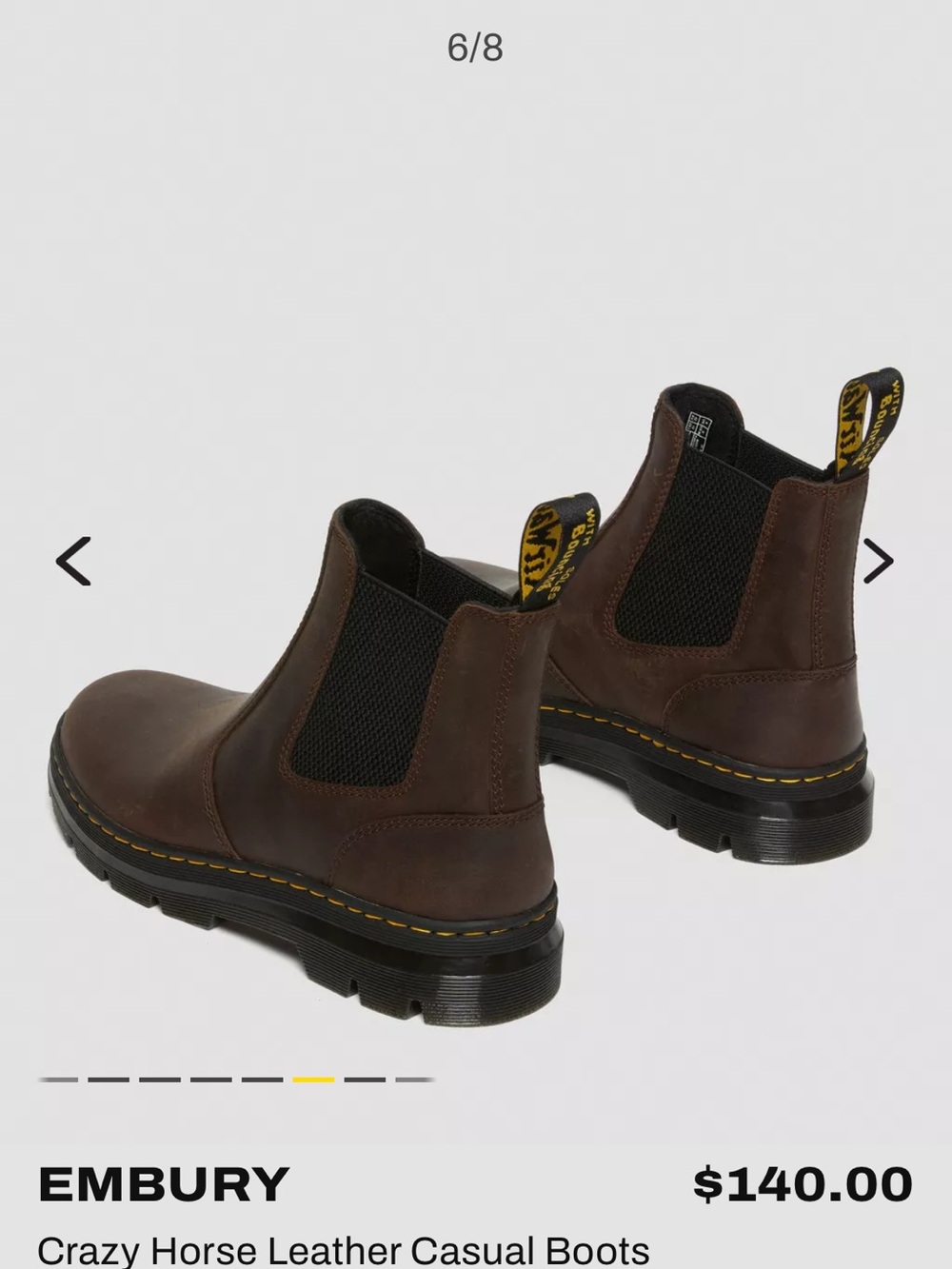 Dr. Martens Embury Crazy Horse Leather Chelsea Boots - Picture 9 of 9
